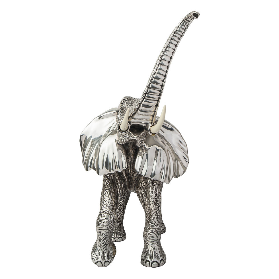 Thumbnail: Wild Elephant Sculpture in Silver