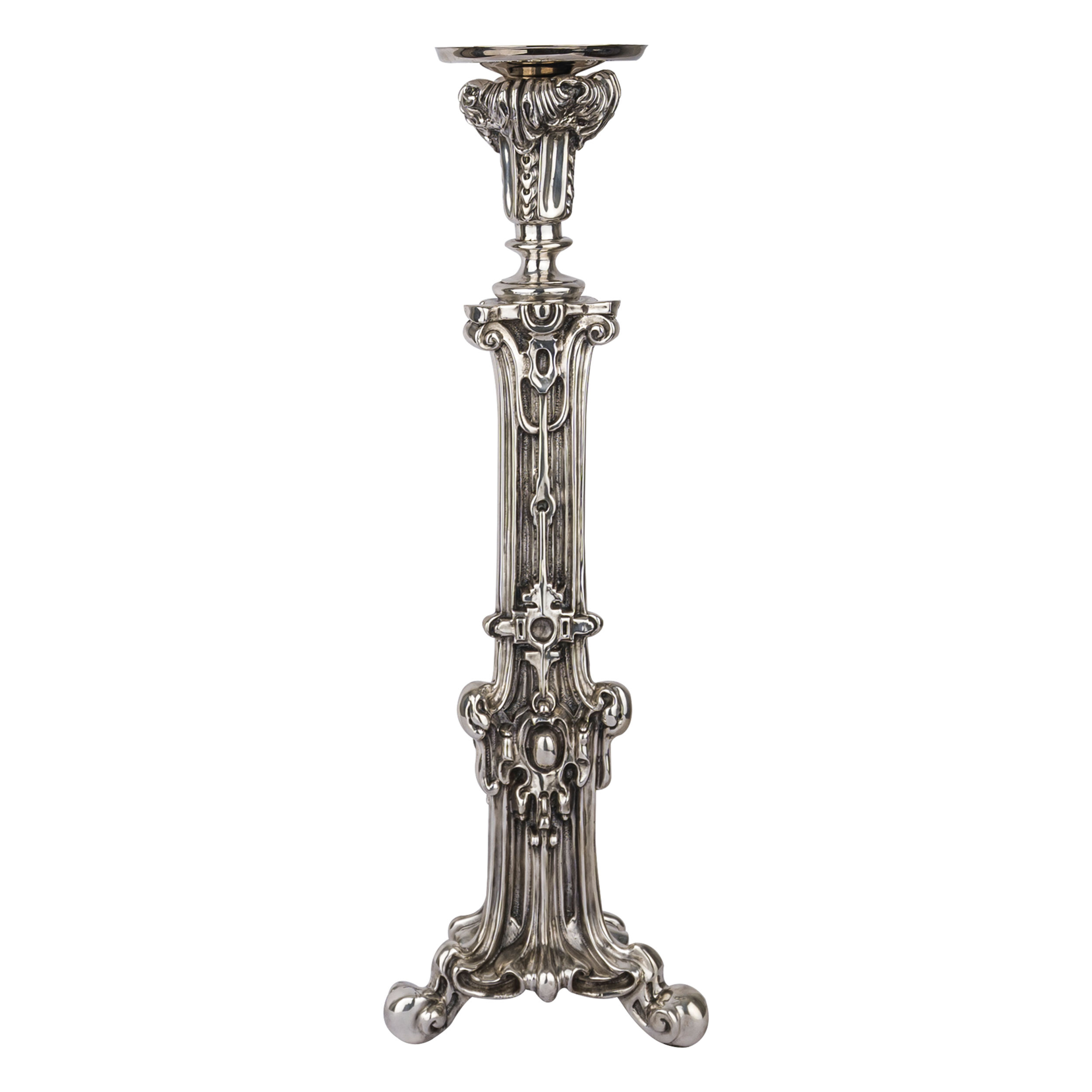 Candelabro de Plata alto Art Nouveau