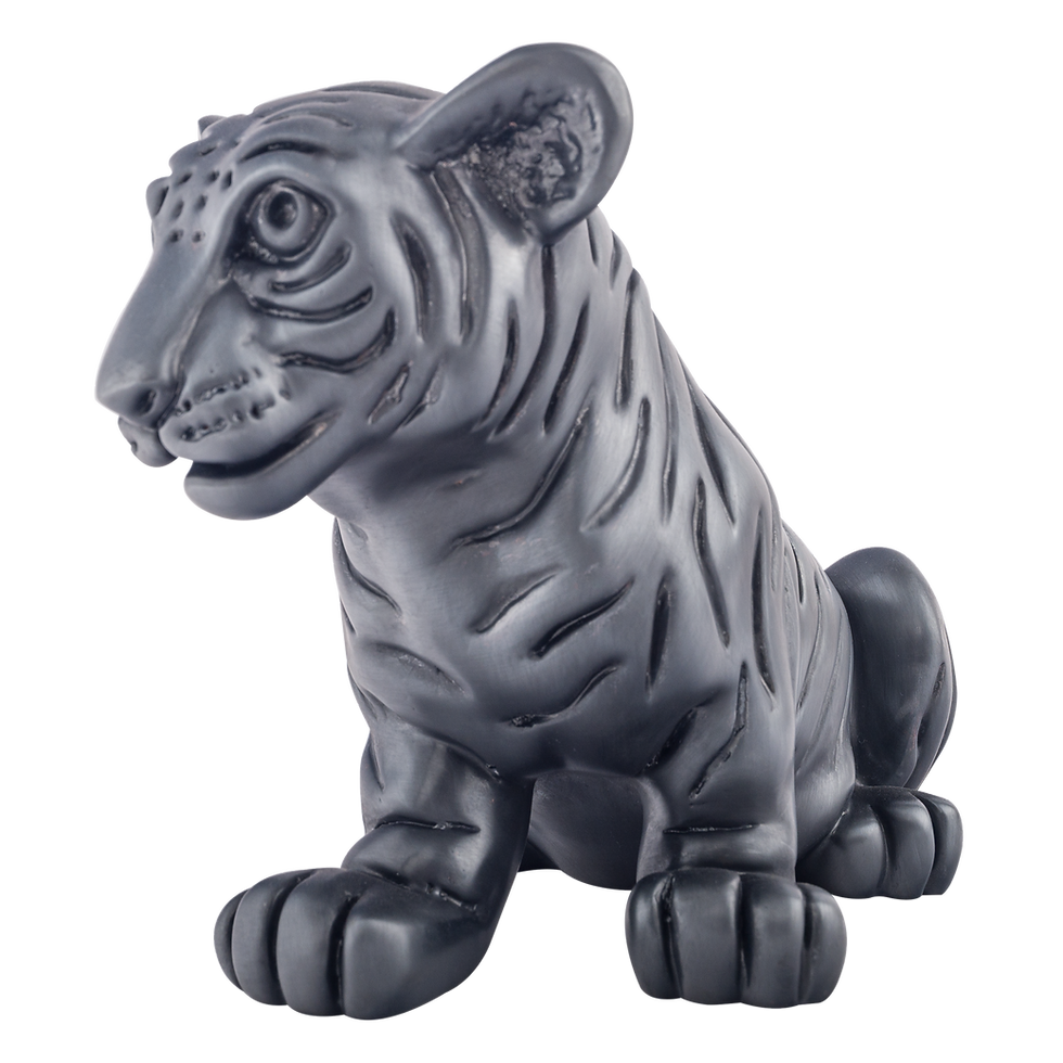 Thumbnail: Gray tiger cub sculpture, sitting