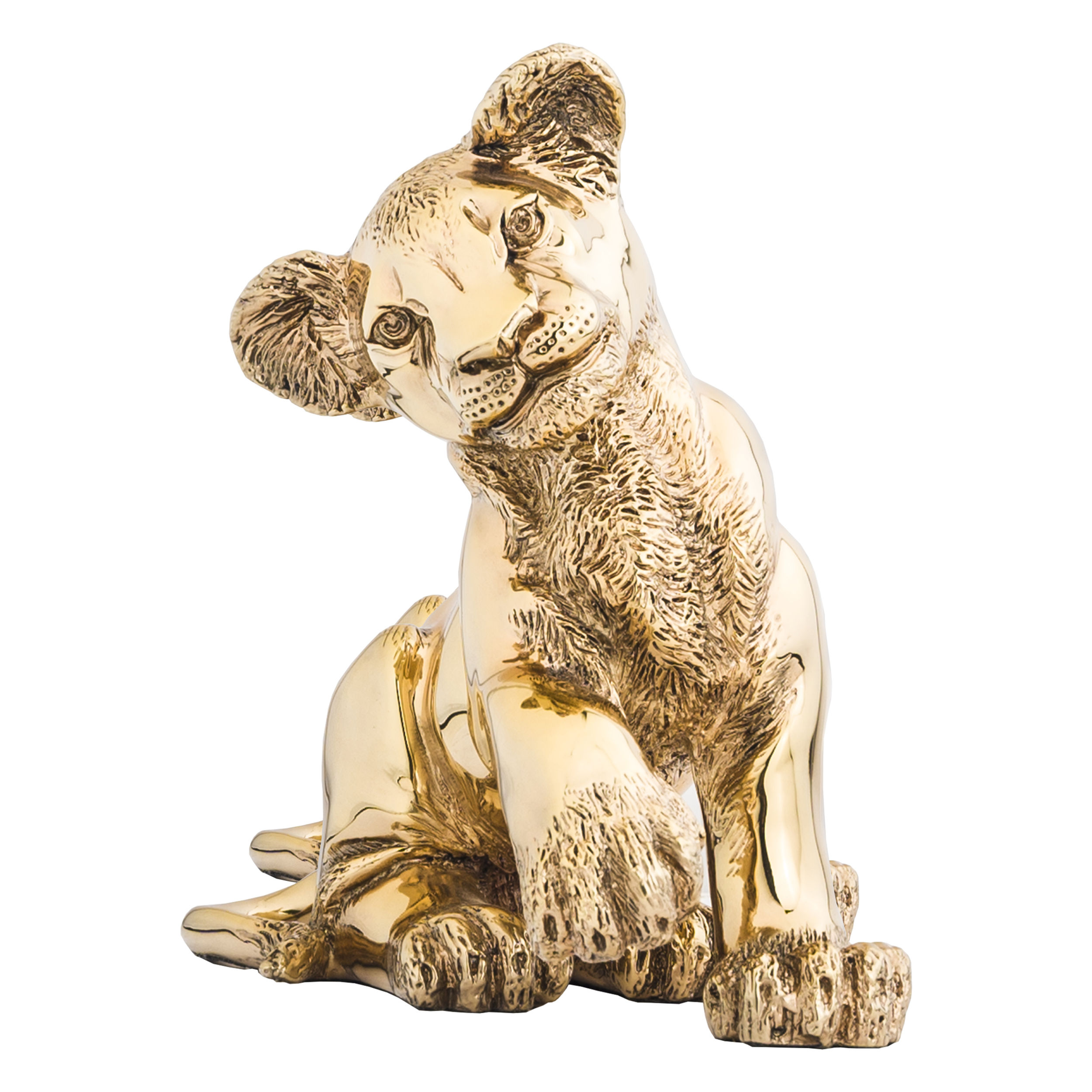 Escultura Cachorro de Leon en Oro