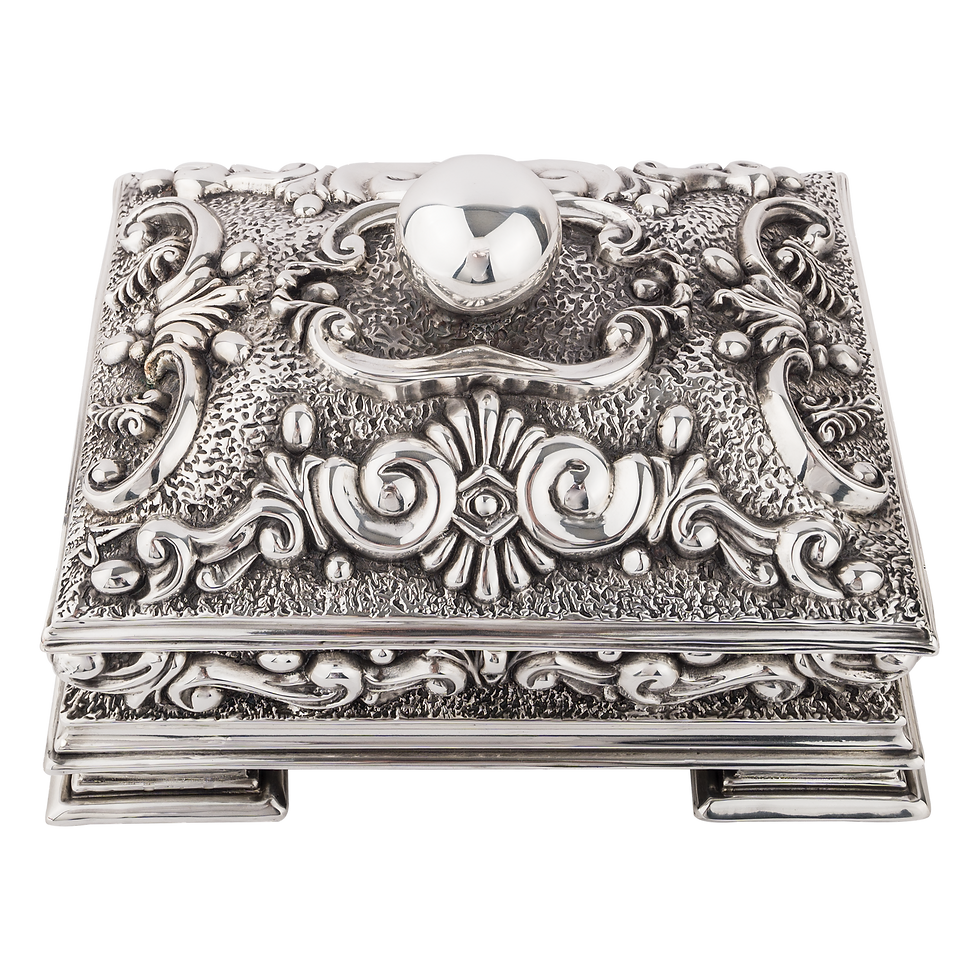 Thumbnail: Large Square Silver Cremation Urn