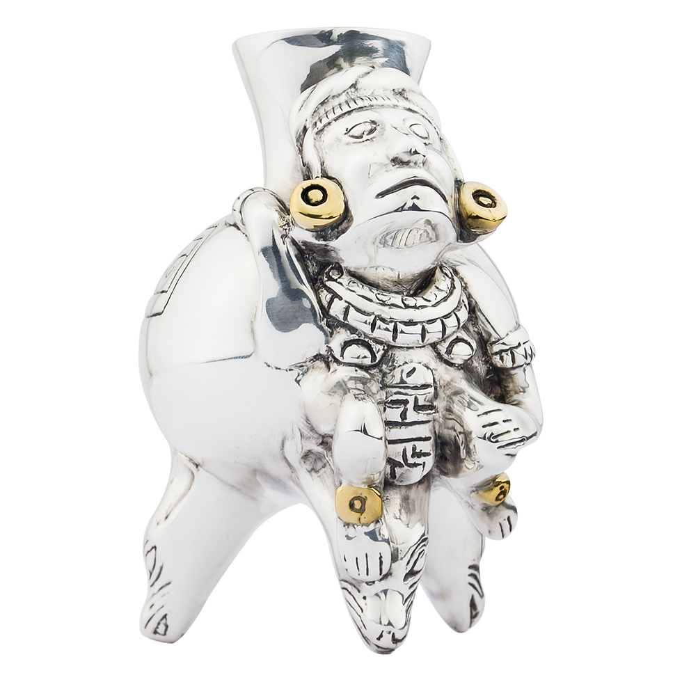 Vasija Tolteca Hombre De Plata Arte Azteca