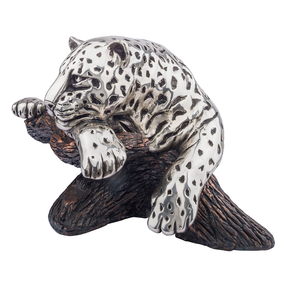 Thumbnail: Silver Jaguar Sculpture on Branch