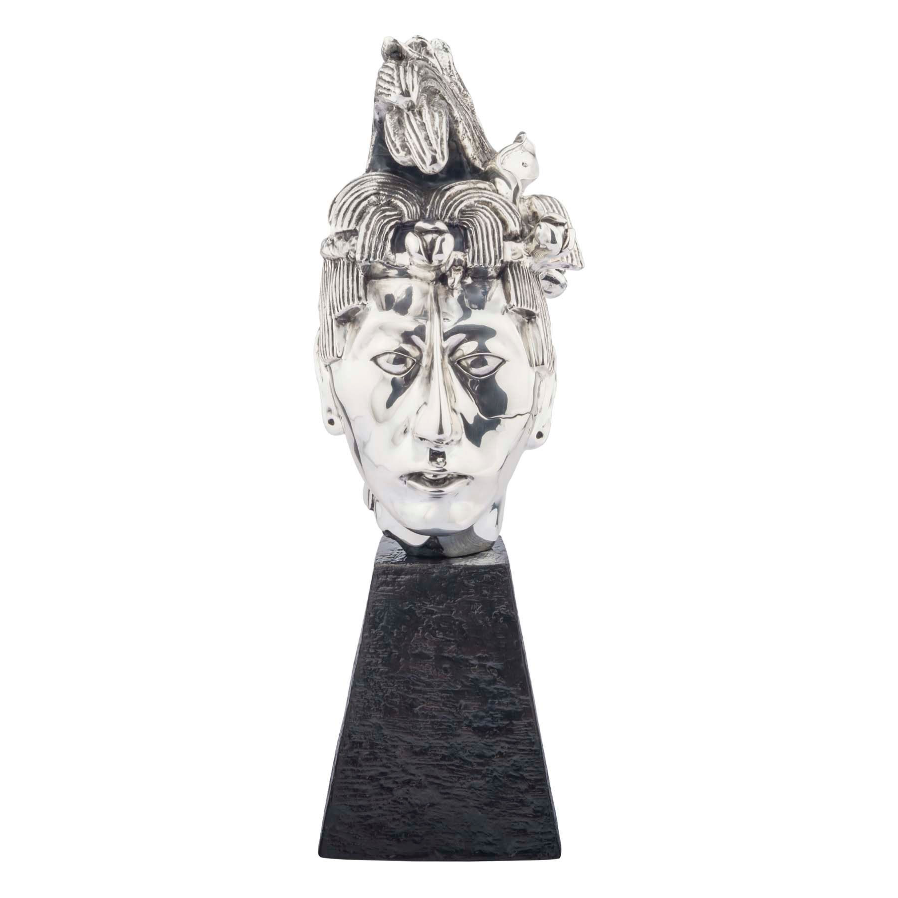 K'inich Janaab Pakal - Silver Mayan Head Statue