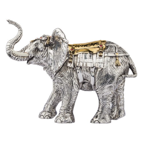 Silver Elephant Statue Gold Back D'Argenta Unique Gifts Home Decor