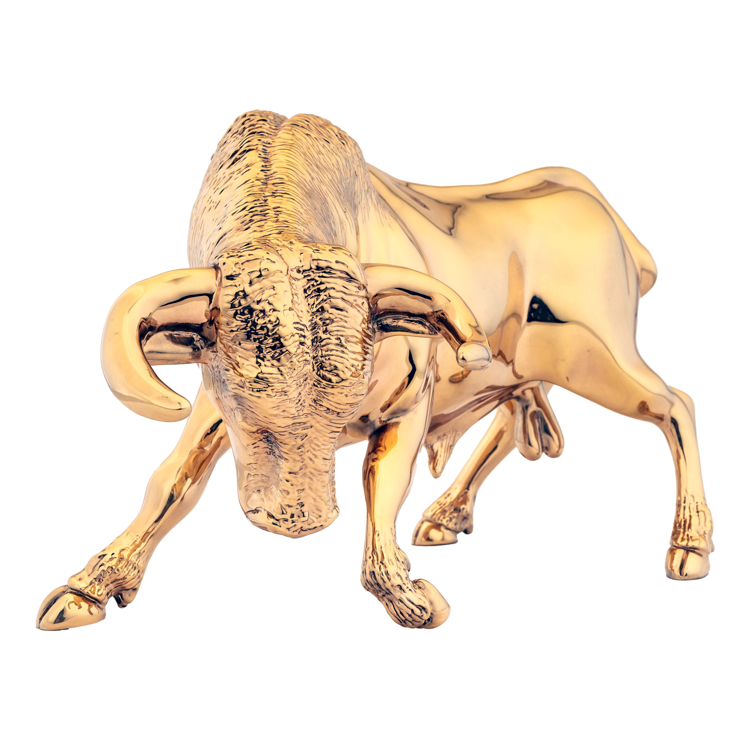 Escultura de Toro en Oro 24K