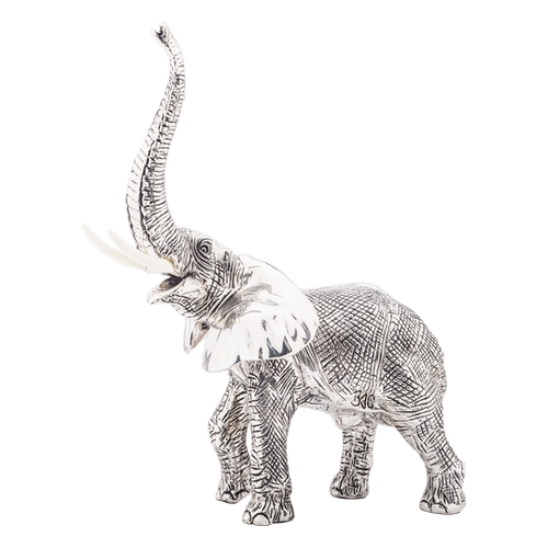 Silver Elephant Mother Figurine Trunk Up D'Argenta Unique Gifts