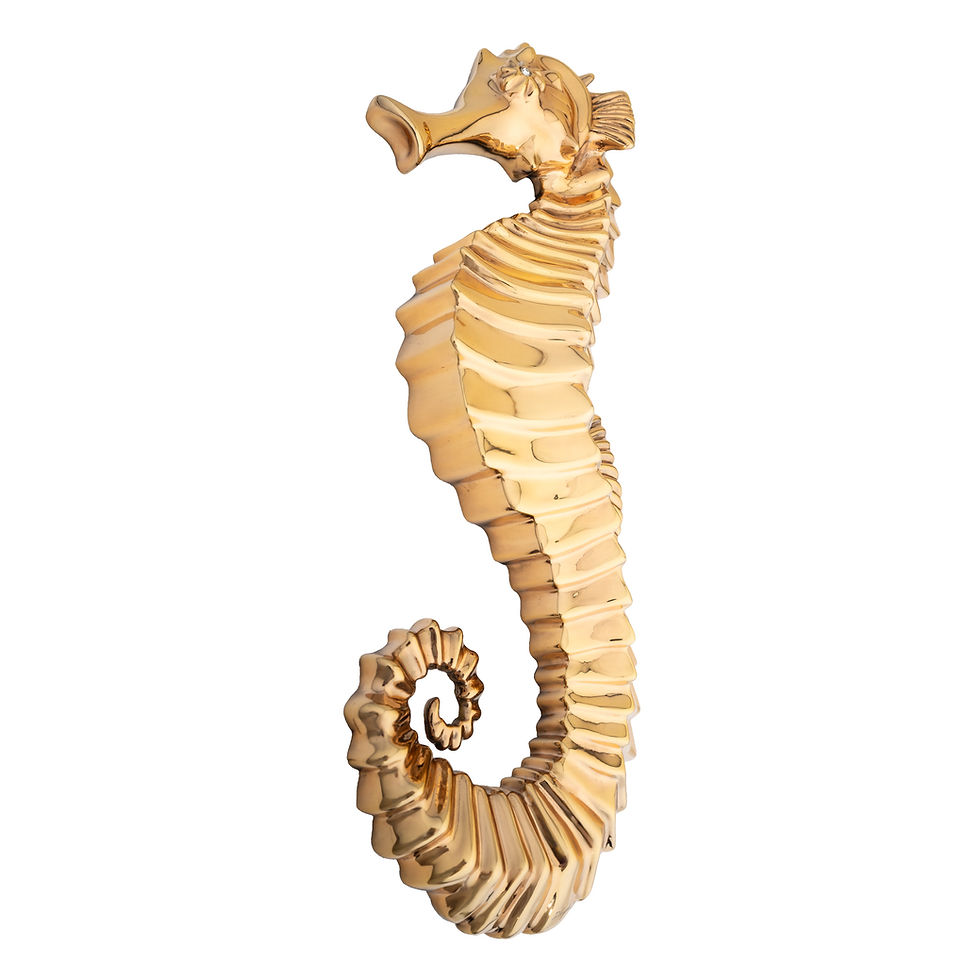 Thumbnail: Escultura de Caballito de Mar en Oro 24K