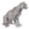 Silver leopard statue, sitting pose, detailed spots