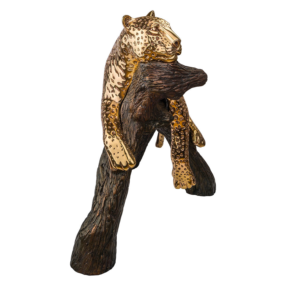 Thumbnail: Golden Leopard Sculpture Calm on Branch