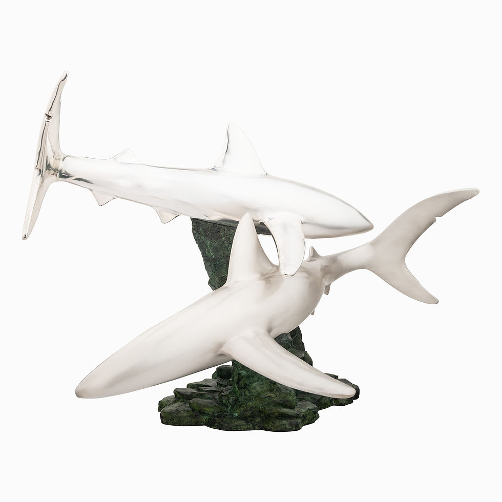 Thumbnail: Swarm of Silver Sharks Statue
