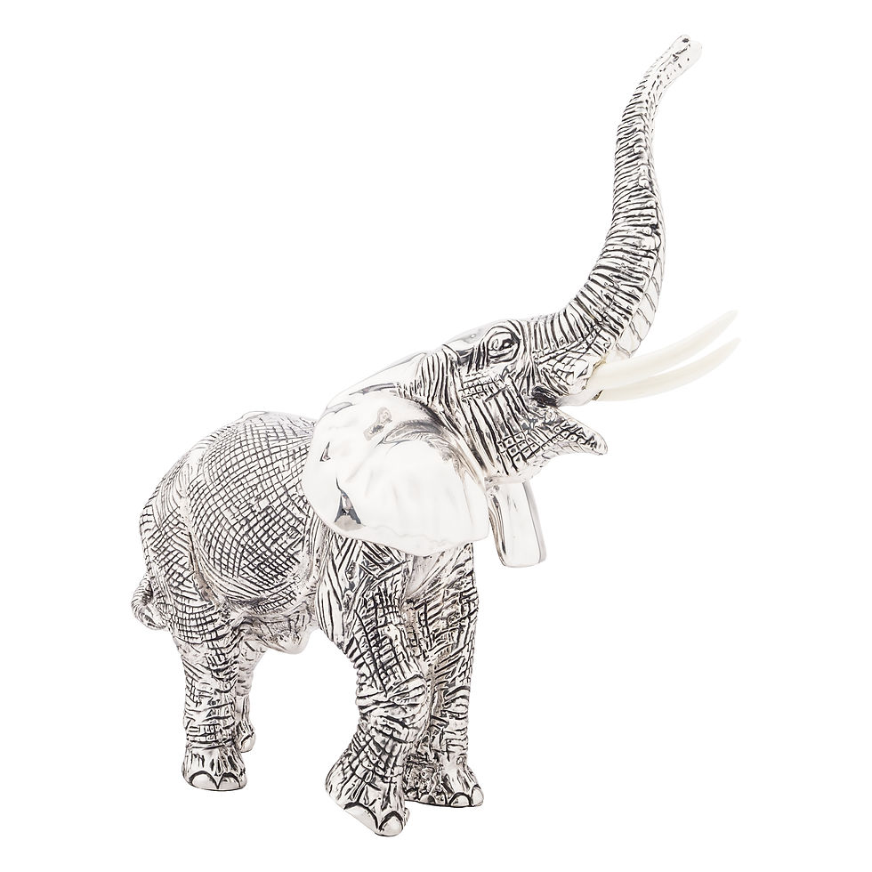 Thumbnail: Mother Elephant Figure in Silver with Trunk Up