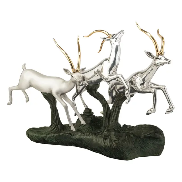 Silver Gazelles Statue