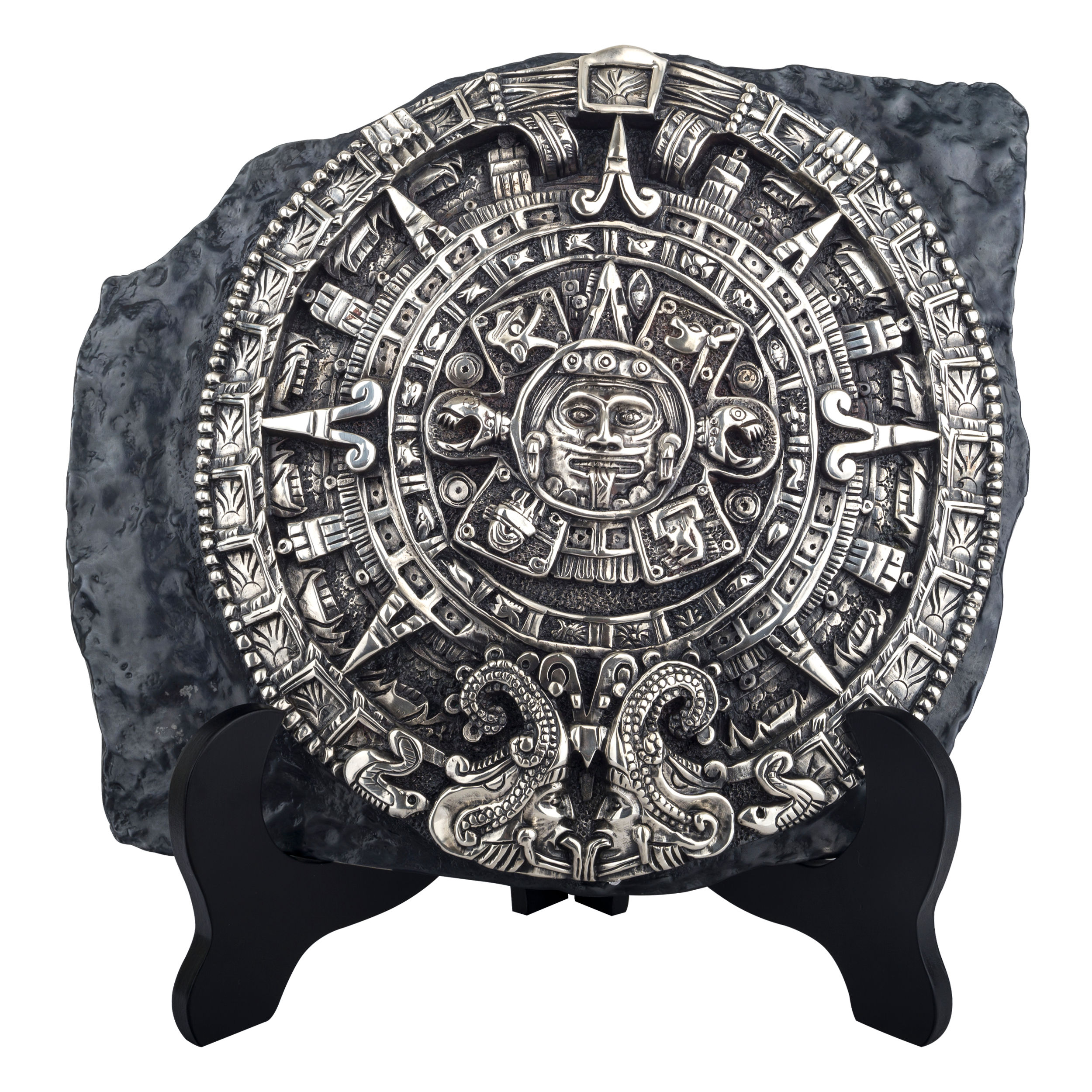 Relieve de Réplica del Calendario Azteca en Plata