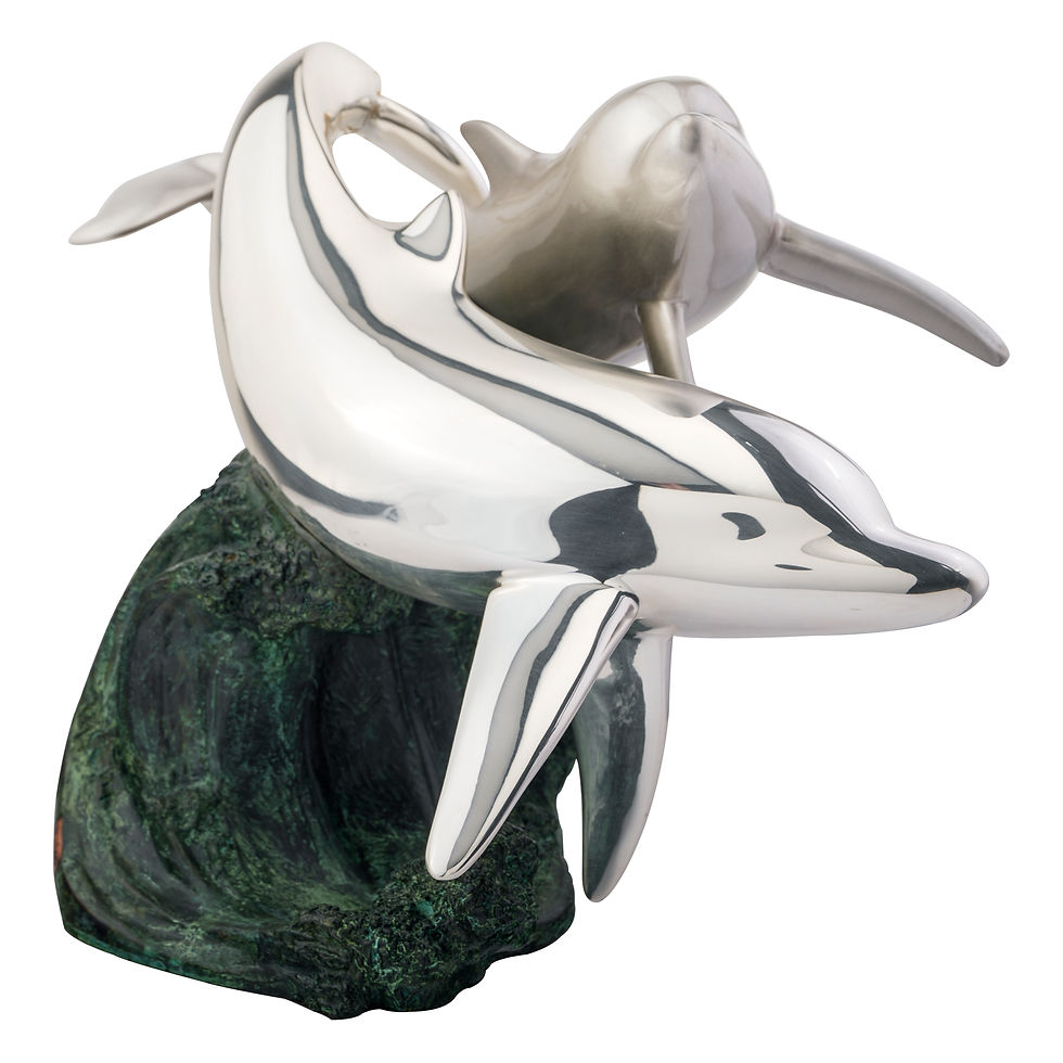 Miniatura: Escultura de Delfines de Plata