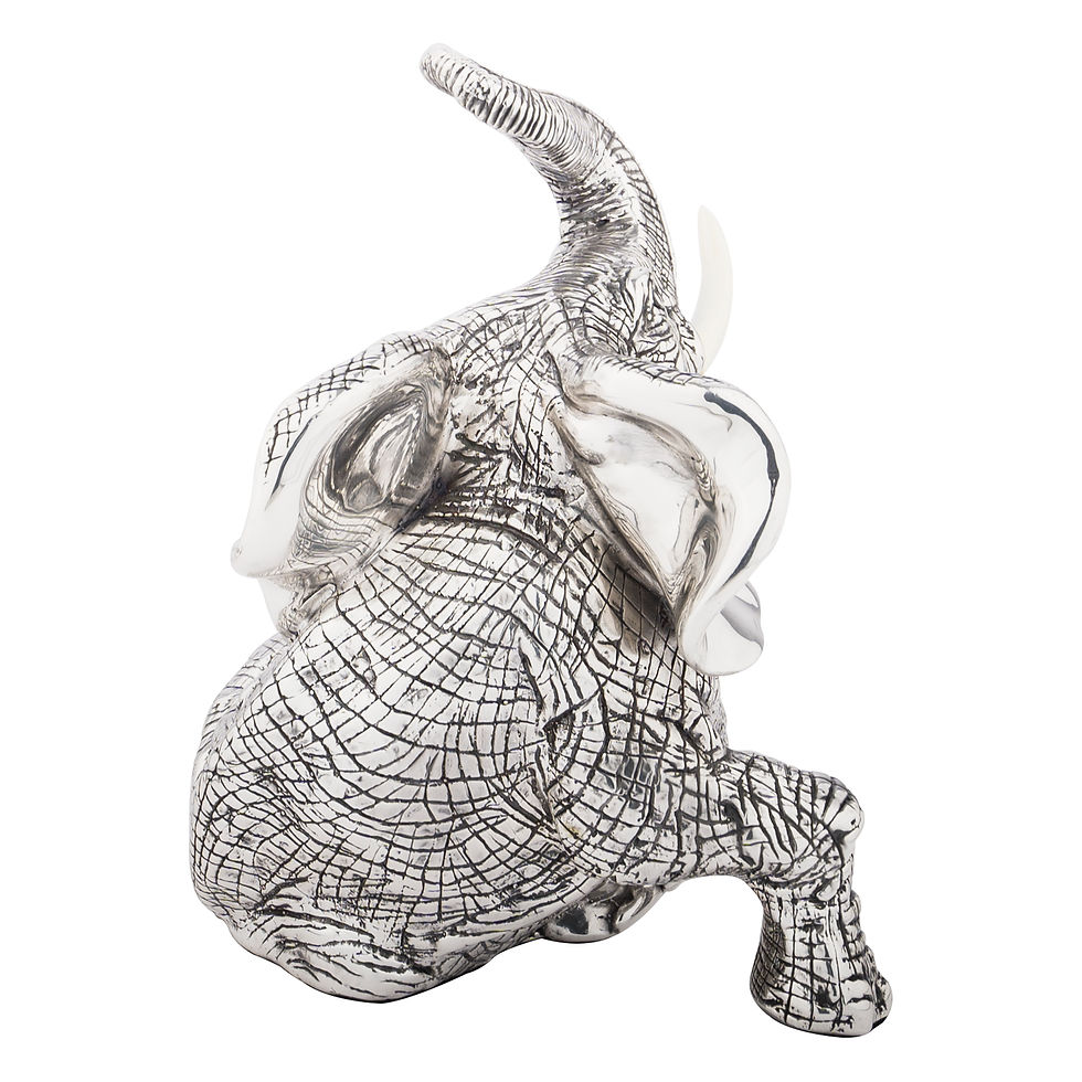 Thumbnail: Sitting Silver Elephant Figurine