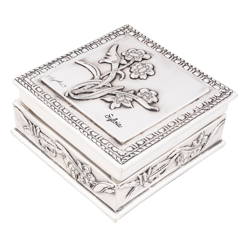 Thumbnail: Floral Silver Jewelry Box