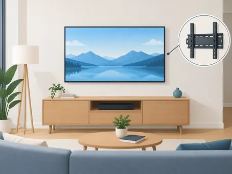 Rental Flat Mounting Example: A Safe TV Setup