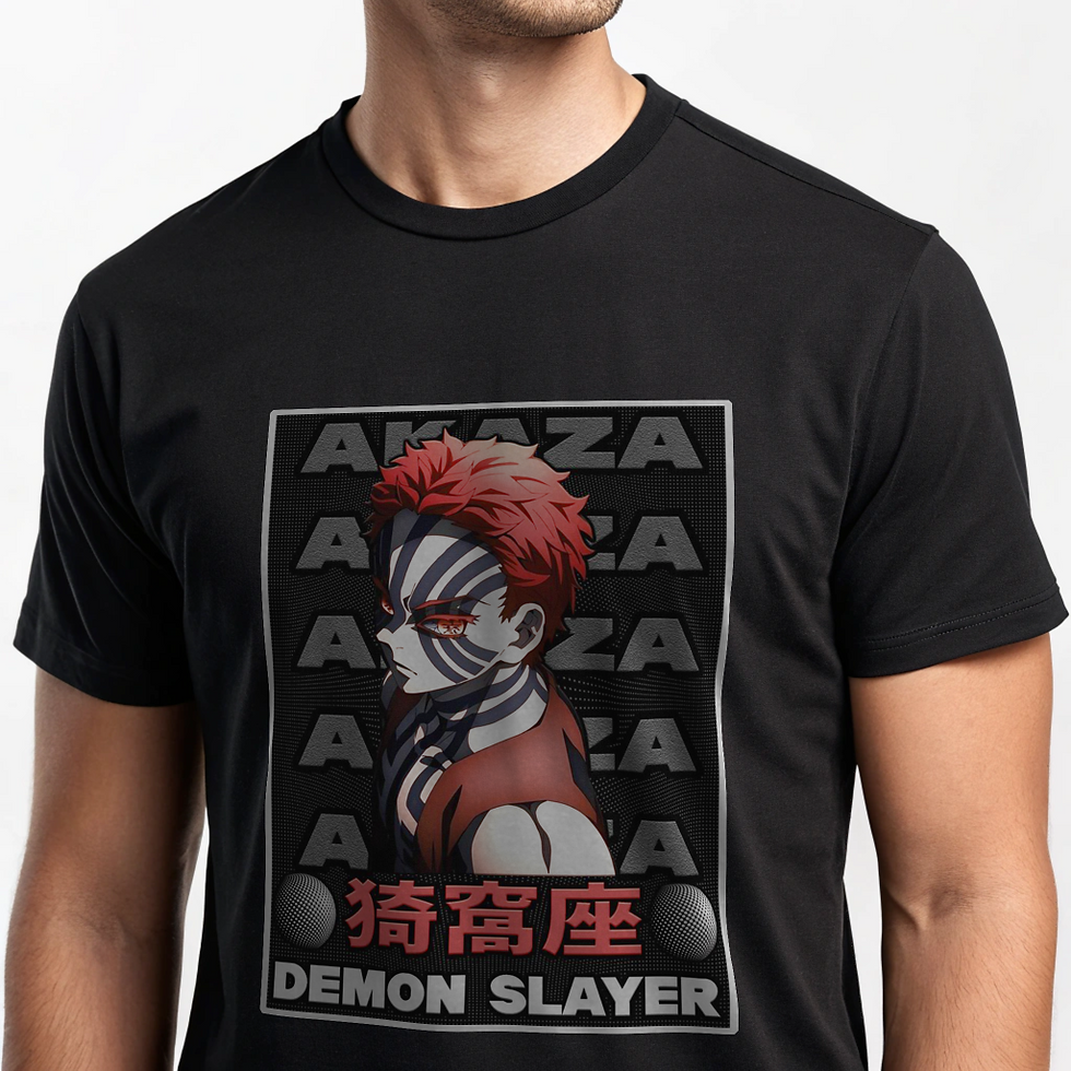Thumbnail: Demon Slayer's Akaza's Gray Design T-shirt