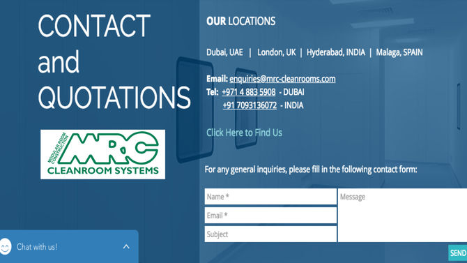 Quick and Easy! Get in touch with us for your cleanroom requirements