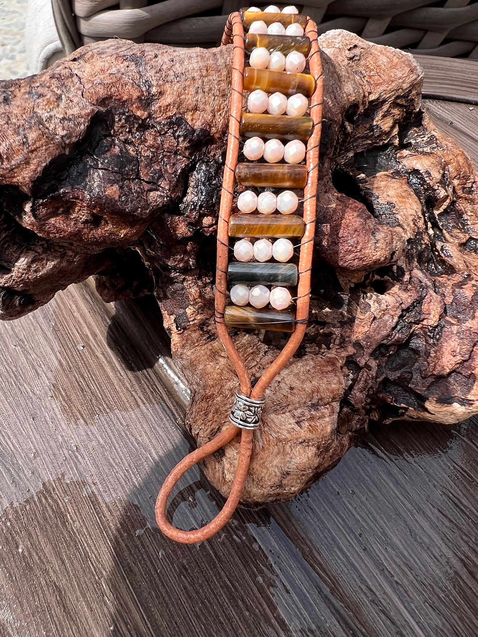 Thumbnail: Tiger Eye & Sunstone Bracelet