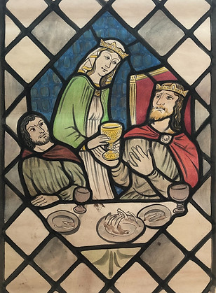St Margaret medallion cartoon with edges