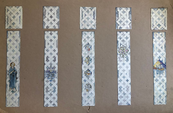 Original design for first five new windows for the Church of Ss Leonard and Fergus, Dundee, Scotland