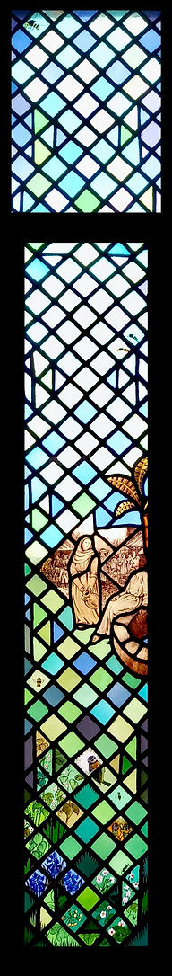 Window 8: The Woman at the Well in the church of Saints Leonard and Fergus, Dundee, Scotland. Designed and made by AJ Naylor.