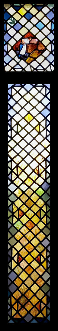 Window 14: The Eucharistic Bread in the church of Saints Leonard and Fergus, Dundee, Scotland. Designed and made by AJ Naylor.