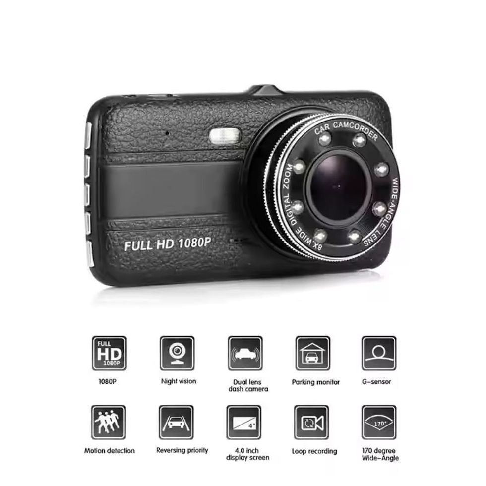 Thumbnail: DVR Dash 4 inch Full HD 1080P Dual Dash Camera