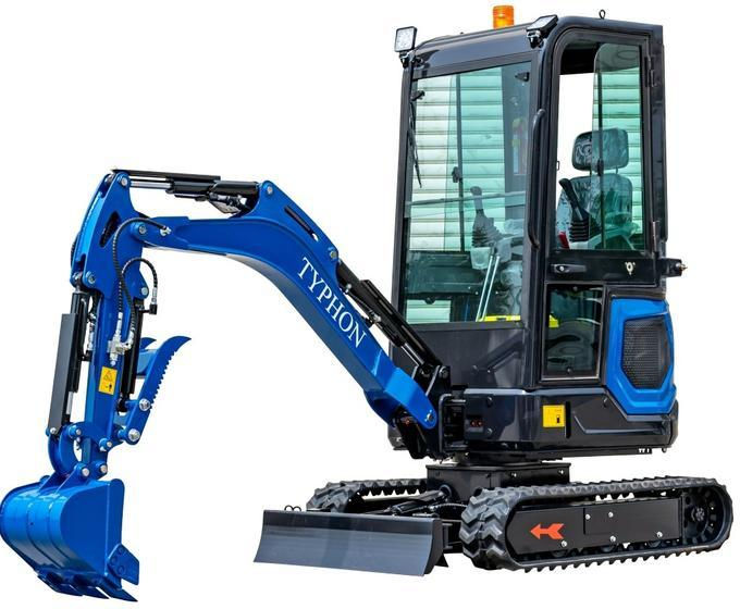 Thumbnail: TYPHON 18 FLEX PRO 1.8 Ton Mini Excavator USA with 12 attachments