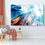 Thumbnail: Abstract  Wall Art on Tempered Glass Panel Blue Red Mysterious Explosion Contemp