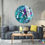 Thumbnail: Circle Turquoise Purple Butter Abstract Wall Art on Tempered Glass Artwork Wall