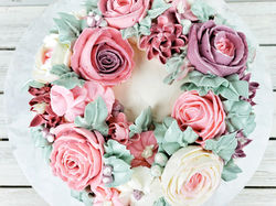 Modern Modern Cake | Buttercream Flower Cake Top View