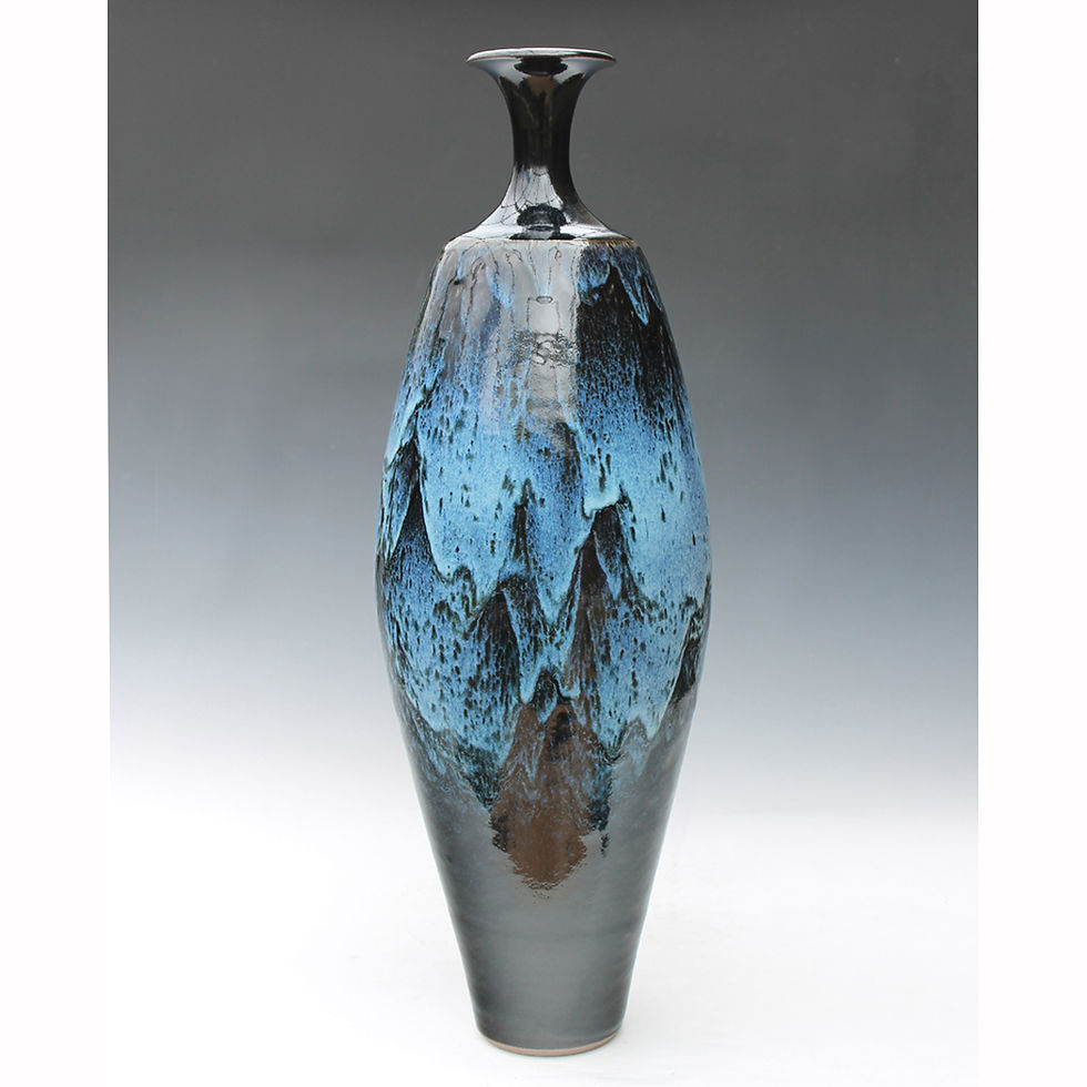 Thumbnail: Tenmoku and chun bottle vase