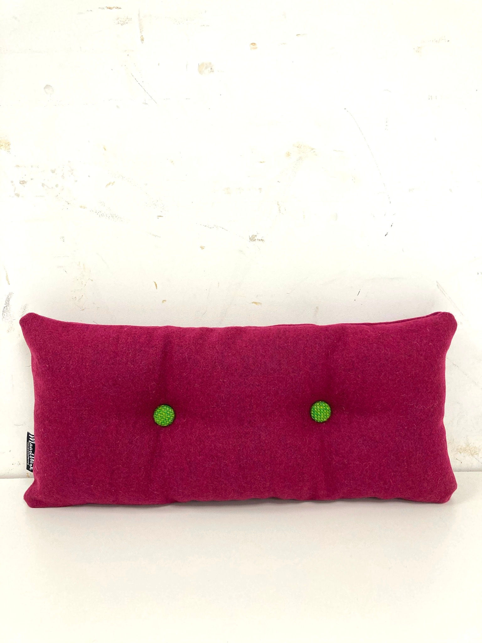 Knopenkussen - fuchsia/groen