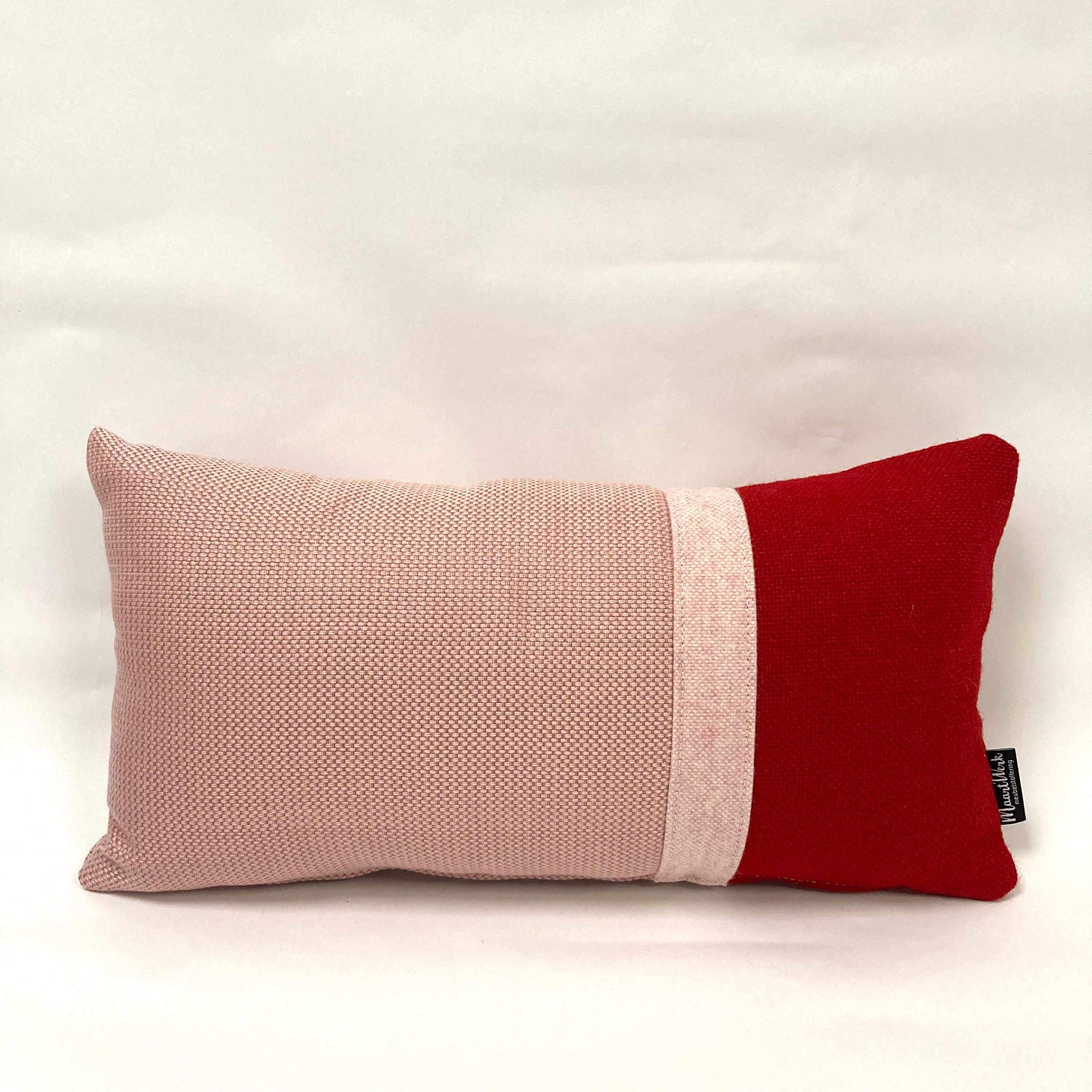 Puzzelkussen - Roze/rood streep