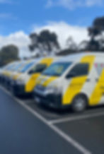 Cutting Force vans lined up, showcasing the company's professional fleet for concrete cutting projects.