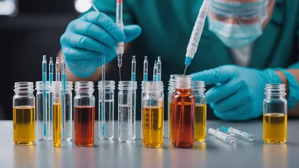 Close-up view of a Botox treatment setup showing syringes and vials