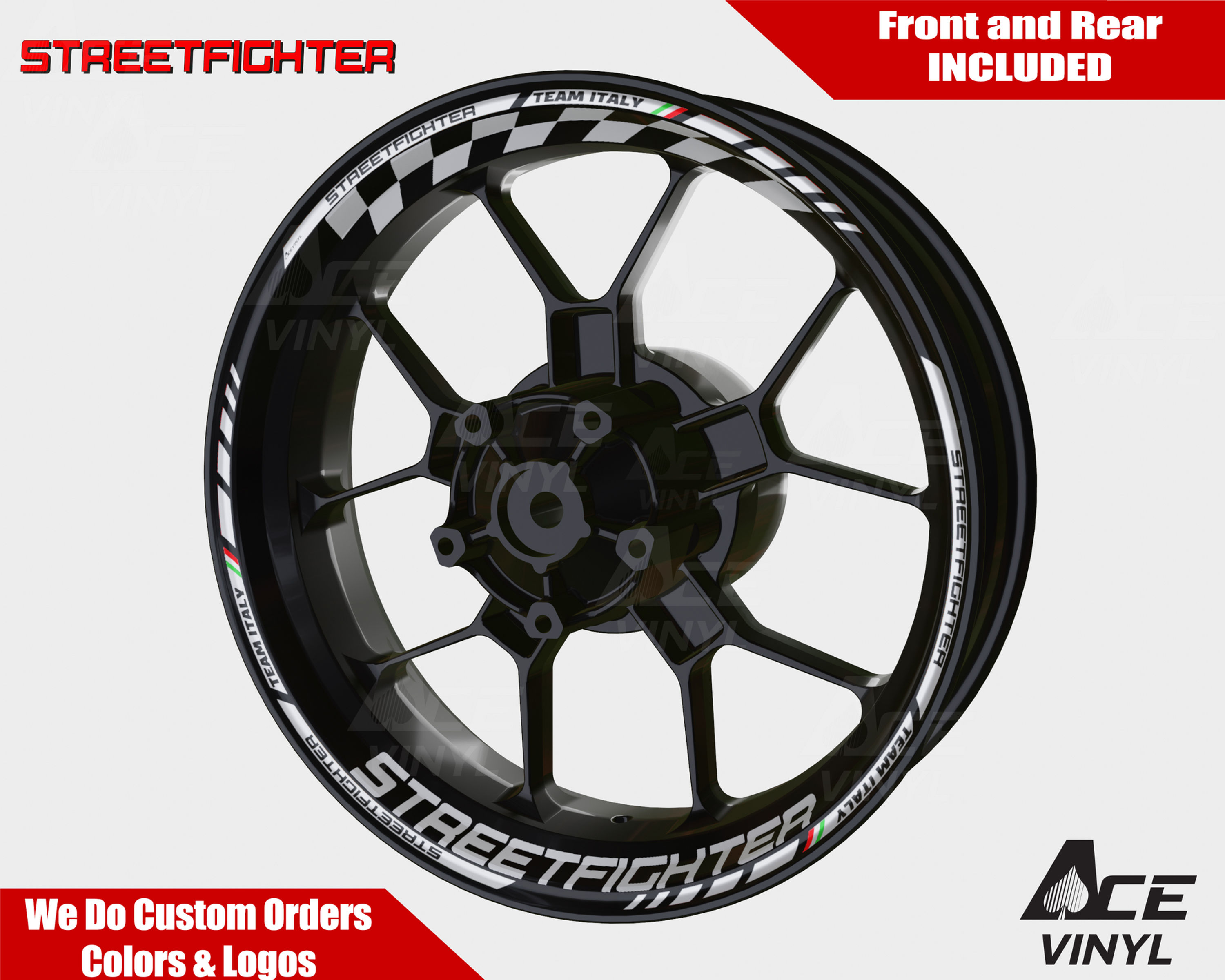 Ducati Streetfighter V2 V4 V4S Wheel Decals Rim Stickers Racing Sticker Set