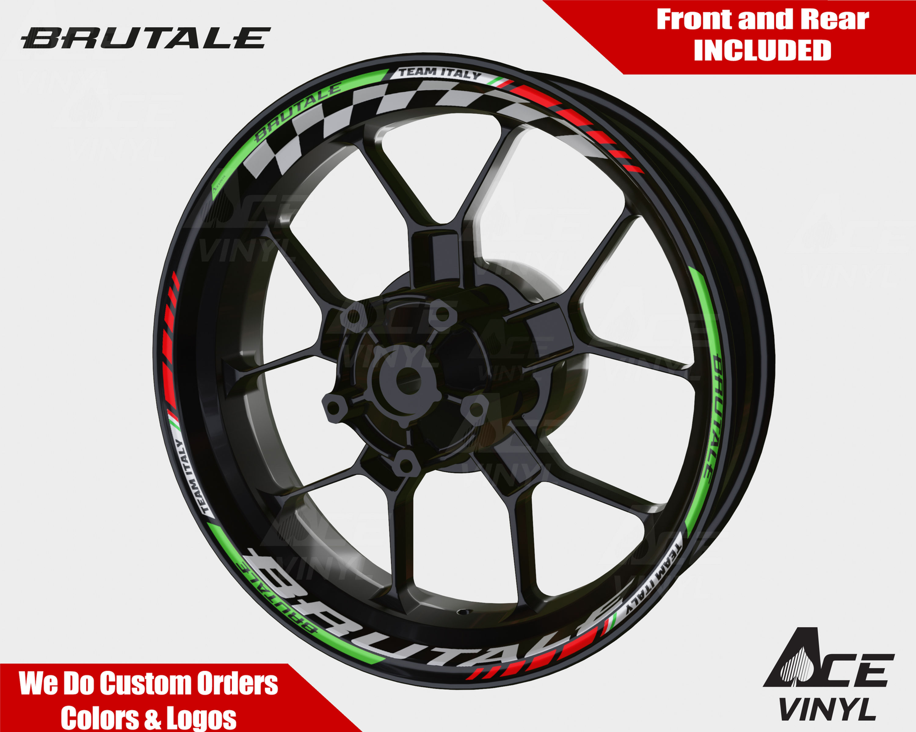 MV Agusta Brutale Wheel Decals Rim Stickers Racing Sticker Set