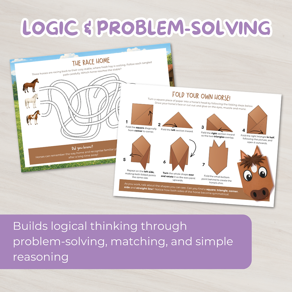 Thumbnail: Horse observation, counting and visual matching activities for preschool children