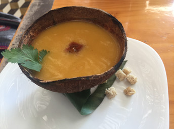 Pejibaye soup Costa Rica