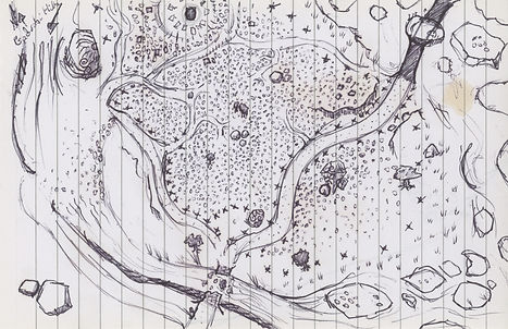 Hand drawn sketch of a Barghast Gravyard for Jacob Gamm's tabletop RPG game set in the Malzan Books of the Fallen