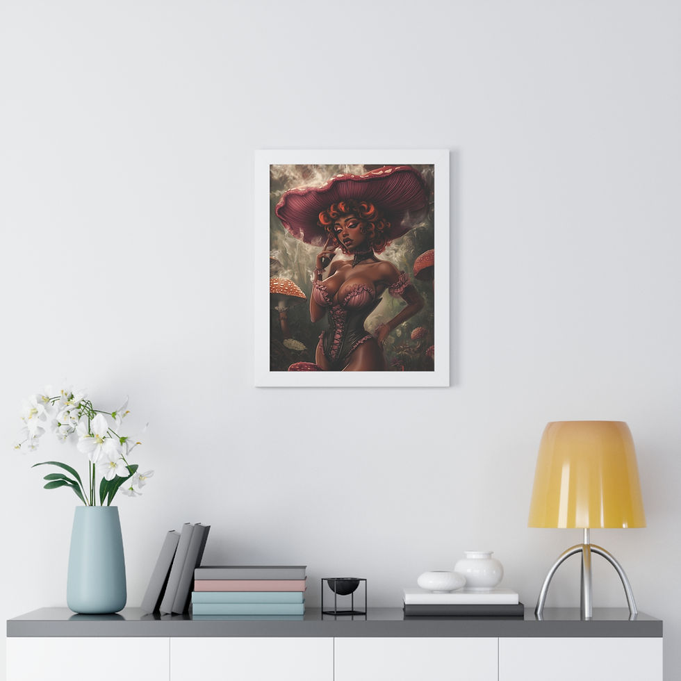 Thumbnail: Psychedelic Mushroom Fantasica II | Divine Femme Framed Canvas Print