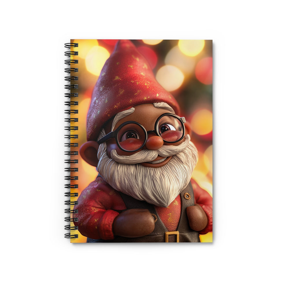 Santa’s Helper - Black Gnome l Spiral Notebook - Ruled Line