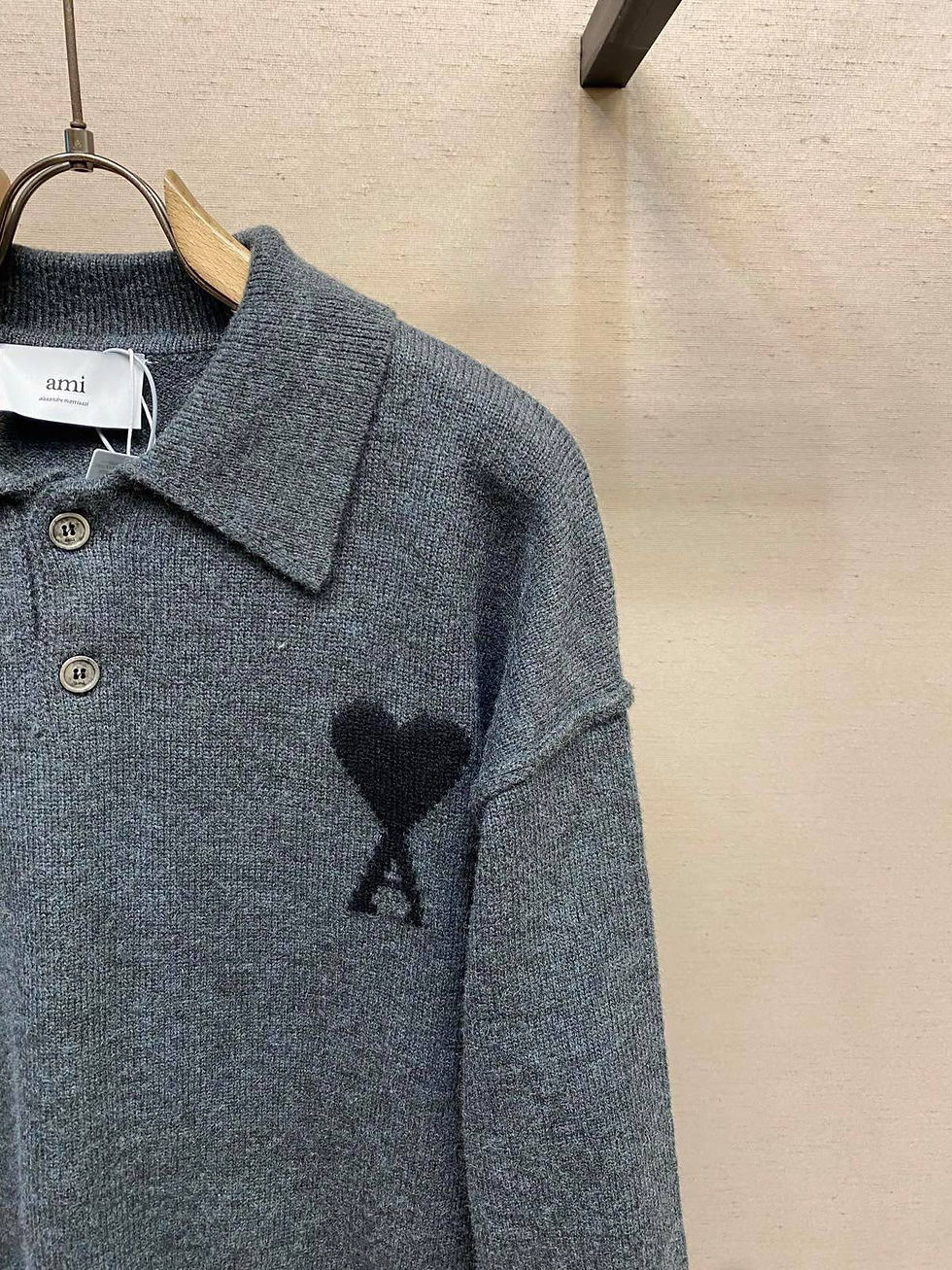 Thumbnail: Ami wool polo shirt with Ami de Coeur