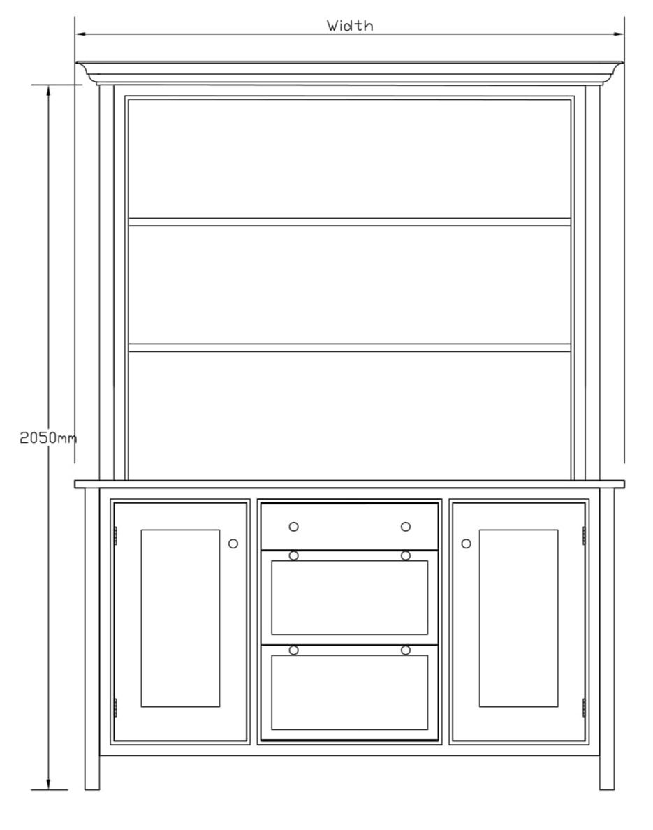 Thumbnail: Hamptons Dresser, Double Doored and Drawers