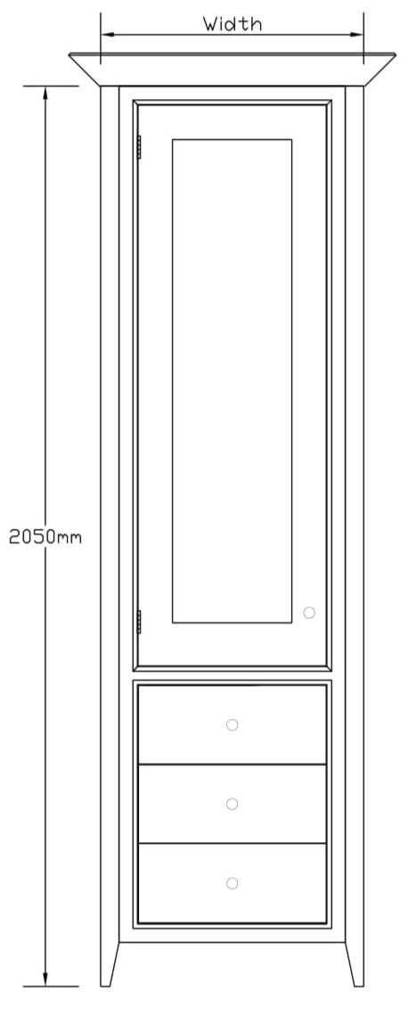 Thumbnail: Clifton Wardrobe, Single Door and 3 Drawers