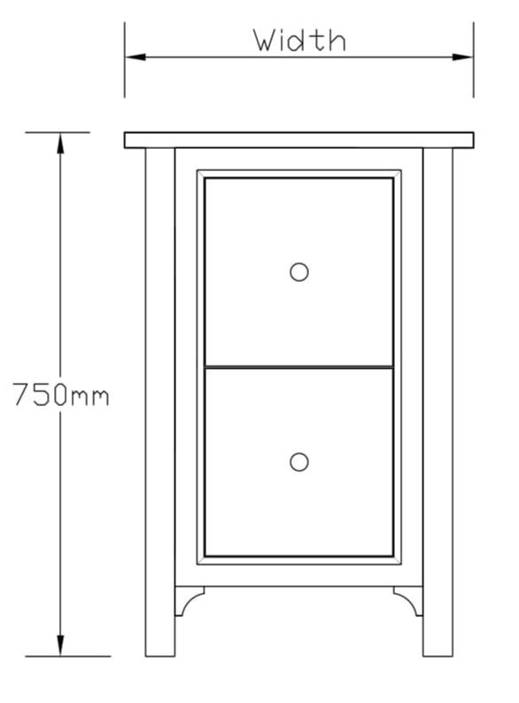 Thumbnail: Lydford Bedside Table, 2 Drawer